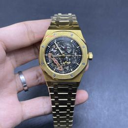 Mens Skeleton Face Watch Gold Stainless Steel Strap Size 42mm Popular 2813 Automatic Machine Sport watches