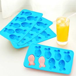 Ice Cream Tools Fish Bone Shaped Ice Cube Tray Silicone Ice Cream Maker Mold DIY Chocolate Ice Tray Pudding Jelly Ice Maker Cold Drink Tools Z0308