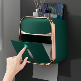 Toilet Paper Holders WallMounted Tissue Holder Bathroom Storage Box Waterproof ction Organzier 230308