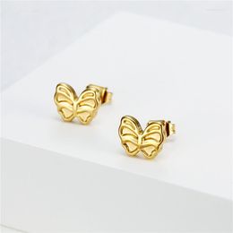 Stud Earrings Simple Elegant Metal Butterfly Girls Stainless Steel For Women Korean Jewelry Gifts