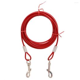Dog Collars For Large Out Cable Outdoor Lead Belt Anti-Bite Tie Two Dogs 3 Colours Pet Leashes Steel Wire