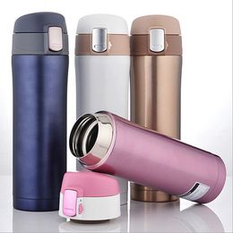 Water Bottles 304 Stainless Steel 500ml Thermos Cup Thermal Bottle Drink Water Bottle Vacuum Flasks Drinkware Insulated Mug Solid color 230309