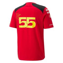 New Mens and Womens F1 Team T-shirt T-shirts Official Carlos Sainz Charles Leclerc Formula 1 Uniform Shirts Racing Jersey Moto Motorcycle Shirt Tops Fcyr