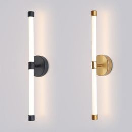 Wall Lamps Modern Nordic LED Lamp Black Gold Metal Tube Pipe Up Down Light For Living Room Bedroom Bedside Decor Sconces