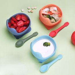 Dinnerware Sets Baby Silicone Frog Bowl Set One-piece Children's Suction Spoon Grade Waterproof Complementary Tableware