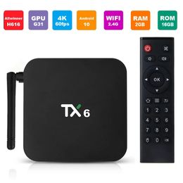 TX6 Android 10 TV Box 4GB RAM 64GB ROM Allwinner H616 Quad Core Media Player 2.4G 5G Wifi BT 4.1 4K HD Smart Set TopBox