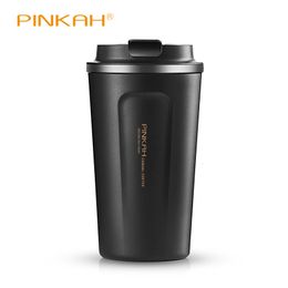 Water Bottles 380 510ml 304 Stainless Steel Thermo Cup Travel Coffee Mug with Lid Car Water Bottle Vacuum Flasks Thermocup for Gift 230309