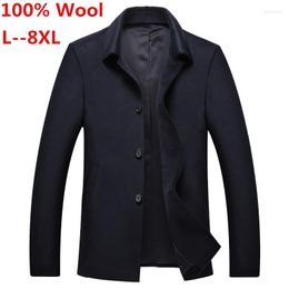 Men's Jackets 8XL 6XL 5XL 4XL Winter Wool Jacket Men's High-quality Coat Casual Business Men Trench Scarf Collar Overcoat