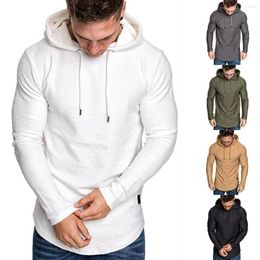 Men's Hoodies Men Hooded Sweatshirts Casual Autumn Long Sleeve Tops Solid Slim Pullover Home Gym Sports Wear Outfits 2023