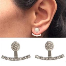 Stud Earrings Before And After One Type Of Full Crystal Double Sides Earring Gold Colour Silver Statement JewelryStud