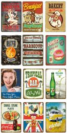 Homemade Pies Retro Plaque Breakfast Diner Metal Tin Signs Cafe Bar Pub Signboard Wall Decor Vintage Food Plates 30X20cm W03