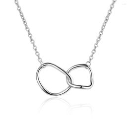 Pendant Necklaces Irregular Double-rings Pendants Necklace For Women Korean Fashion Neck Jewellery Sweater Chain Birthday Party Gifts H