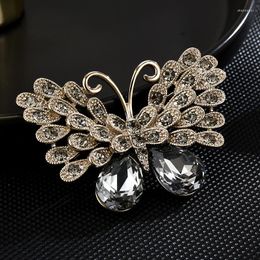 Brooches YYSUNNY Fashion Austrian Crystal Large Butterfly Brooch High-grade Corsage Simple And Versatile Dress Clothing Accessories