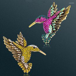 Brooches Women Brooch Colourful Rhinestone Hummingbird Animal Summer Neckpin For Korea Fashion Accessories Factory Direct