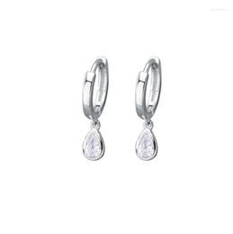 Hoop Earrings Water Drop Simple For Women Silver 925 Hoops Fashion Korean