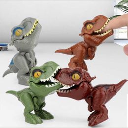 Science Discovery 4pcs Finger Dinosaur Egg Toy Creative Tricky Tyrannosaurus Model Dinosaur Toy Interactive Biting Hand Dinosaur Children's Gifts Y2303