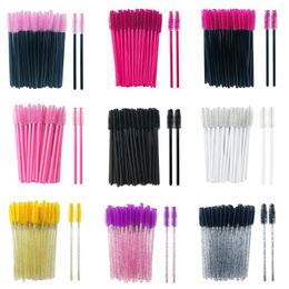 False Eyelashes 50 Pcs Disposable Crystal Eyelash Brush Mascara Wands Applicator Diamond Eye Lash Brushes Extension Makeups Tool Kit