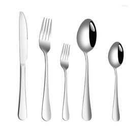 Dinnerware Sets Steak Stainless Steel Cutlery Set Portable Kitchen Utensils El Gift Kitchenware Home Camping Spoon Dining