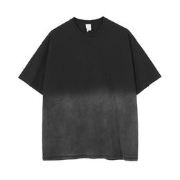 Men's T-Shirts Tie Dyed Black Tee Men Hip Hop Streetwear Harajuku T Shirt 2022 Women Summer Short Sleeve Tshirt Cotton Loose Tops G230309