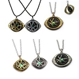 Chains Movie Jewelry Agamotto's Eyes Rotatable Pendant Necklace Strange Eye Of Agamotto Choker Men Women Cosplay Accessories GiftsChains