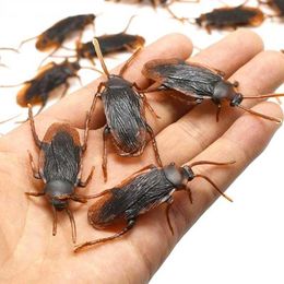 Science Discovery 10pcs/lot Special Lifelike Model Simulation Fake Rubber Cock Cockroach Roach Bug Roaches Toy Prank Funny Trick Joke Toys Y2303