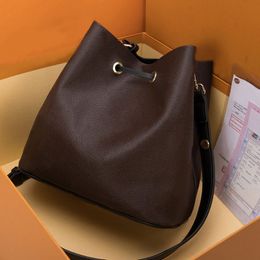 Brown flower designers Sale Vintage Bucket Handbag Women bags Handbags Wallets for Leather Chain Bag Crossbody and Shoulder Genuine Leather Shoulder Bags