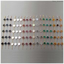 Clover Armbänder Damen-Armbandkette, personalisierte Armreifglieder, Silberarmbänder, Partnerarmband, echte Goldarmbänder, Ketten, 18-karätiges Goldarmband