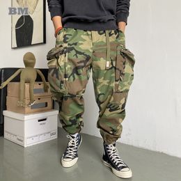 Men's Pants Military Style Camouflage Tactical Pants Streetwear Hip Hop Oversized Harem Jogging Pants Harajuku Casual Cargo Trousers Joggers 230309