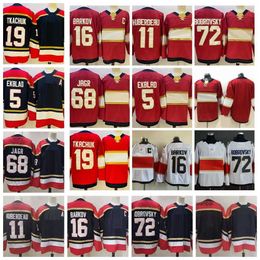 CUSTOM 2021 Reverse Retro 16 Aleksander Barkov Hockey Jerseys 5 Aaron Ekblad 72 Sergei Bobrovsky 68 Jaromir Jagr Navy Blue Stitched 19 Matth