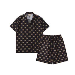 22SS LUXURY Designer Shirts Men's Fashion Tiger Letter silk bowling shirt Casual Shirts Men Slim Fit Short Sleeve Dress Shirt M-3XL 789789