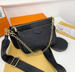 Frauen Taschen Handtasche Frau Original Box Datum Code Geldbörse Kupplung Schulter Messenger Cross Body Seriennummer drei in einer Prägung Blumentasche