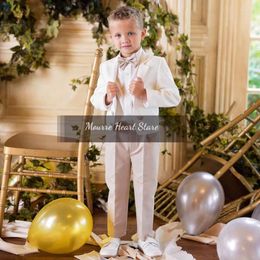 Men's Suits Lvory Kids Suit 2 Piece Slim Fit Formal Blazer Pants Flower Girl Wedding Dress Party Hosting Costume