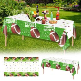 Table Cloth Football Party Birthday Themed Decorative Tablecloth Dining Cloths Rectangle Waterproof Dark