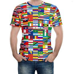 Men's T Shirts FLAG ME WORLD FLAGS Tees Vintage Travel USA Size