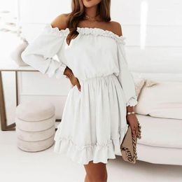 Casual Dresses Women's Summer Dress Sexy Off Shoulder Flare Sleeve Flowy Mini