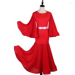 Stage Wear Red Standard Dance Dresses Waltz Dress For Ballroom Dancing Competition Rumba Modern Costumes