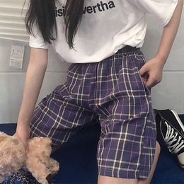 Women's Pants & Capris Harajuku Plaid Women Korean Style High Waist Straight Knee Length Casual 2023 Summer Fashion Retro Female PantWomen's