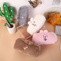 High-quality Japanese Plush Bear Pen Bag Korean Cute Girl Heart Large Capacity Pencil Case School Supplies Student Stationery