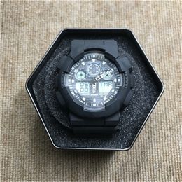 Digital Sport Quartz Unisex 100 Watch Original shock watch LED World Time Auto Hand Raise Light Waterproof Full Feature GA Oak Series