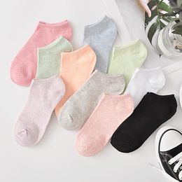 Women Socks Ladis Cotton Candy Colour Breathable Sports Solid Running Boat Comfortable Low Cut Ankle