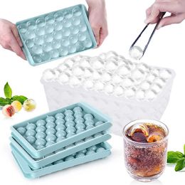 Ice Cream Tools 1833 Grid Plastic Moulds Ice Tray Diamond Round Ice Moulds Home Bar Use Round Ball Ice Cube Makers DIY Ice Cream Moulds Kitchen Z0308