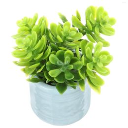 Decorative Flowers Mini House Ornament Plants Decor Fake Succulent Kids Bonsai Model Potted