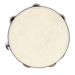 Favors Drum 6 inches Tambourine Bell Hand Held Tambourine Birch Metal Jingles Kids School Musical Toy KTV Party Percussion Toy SN5172