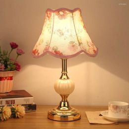 Table Lamps European Simple Glass Lamp Fashion Warm Light Nordic Bedroom Bedside American Modern Retro