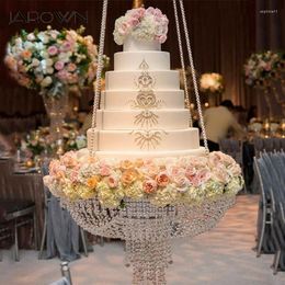 Fiori decorativi JAROWN Lampadario in cristallo trasparente Supporto per torta in stile acrilico Altalena per matrimonio Arco Fiore Decorazione per feste a casa