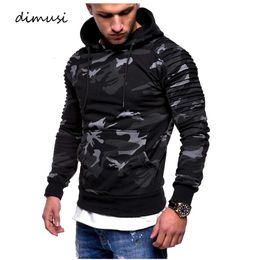Mens Hoodies Sweatshirts DIMUSI Casual Slim Camouflage Windbreaker Sweatshirt Hooded Streetwear Hip Hop Sportswear Tracksuits 230310