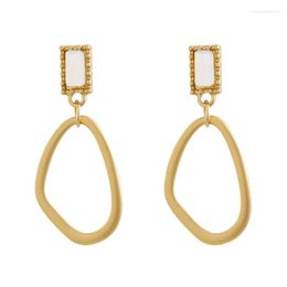 Backs Earrings European Fashion Alloy Gold Tone Geometry Oval Clip Without Piercing Hole Simple Ellipse No Pierced Clips On