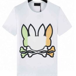 Psychological Bunny T-shirts Designer Skull Bunny Pattern Top Cotton O-neck Rabbit Animal Print T Shirts for Women Custom Printed Pop Tees 349