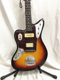 Custom Jaguar Left Hand Vintage Sunburst Electric Guitar with Red Totoise Pickguard SH pickups Chrome Hardware