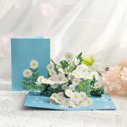 Gift Cards 3D Pop UP Daisy Greeting Invitation Cards Laser Cut Boy Girl Kids Gift Card Thank You Cards Vehicle Miniatures Postcard Z0310